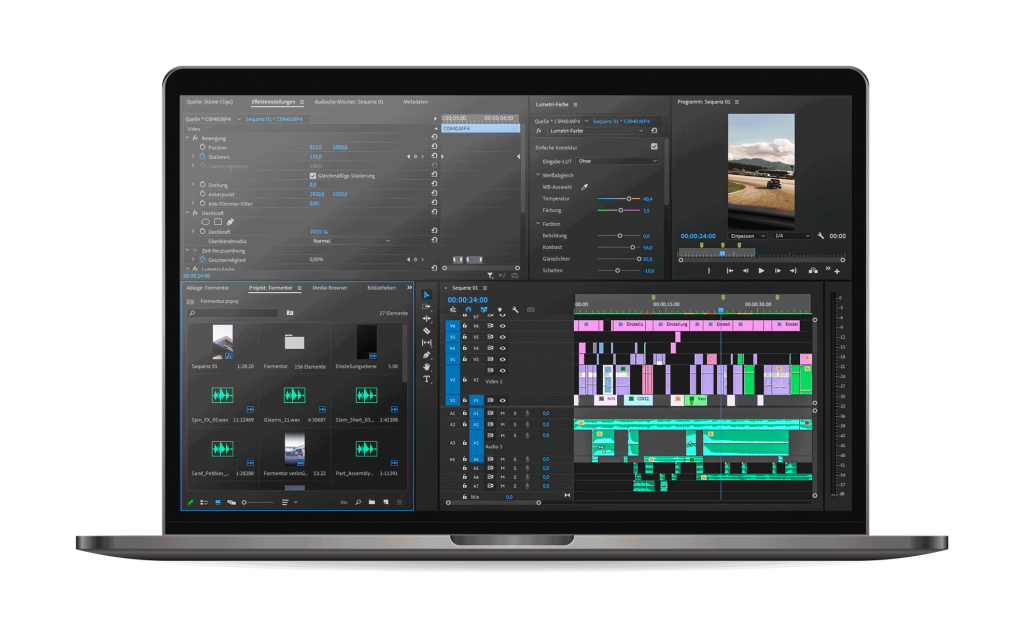 Schnittprogramm Premiere Pro Timeline Projekt