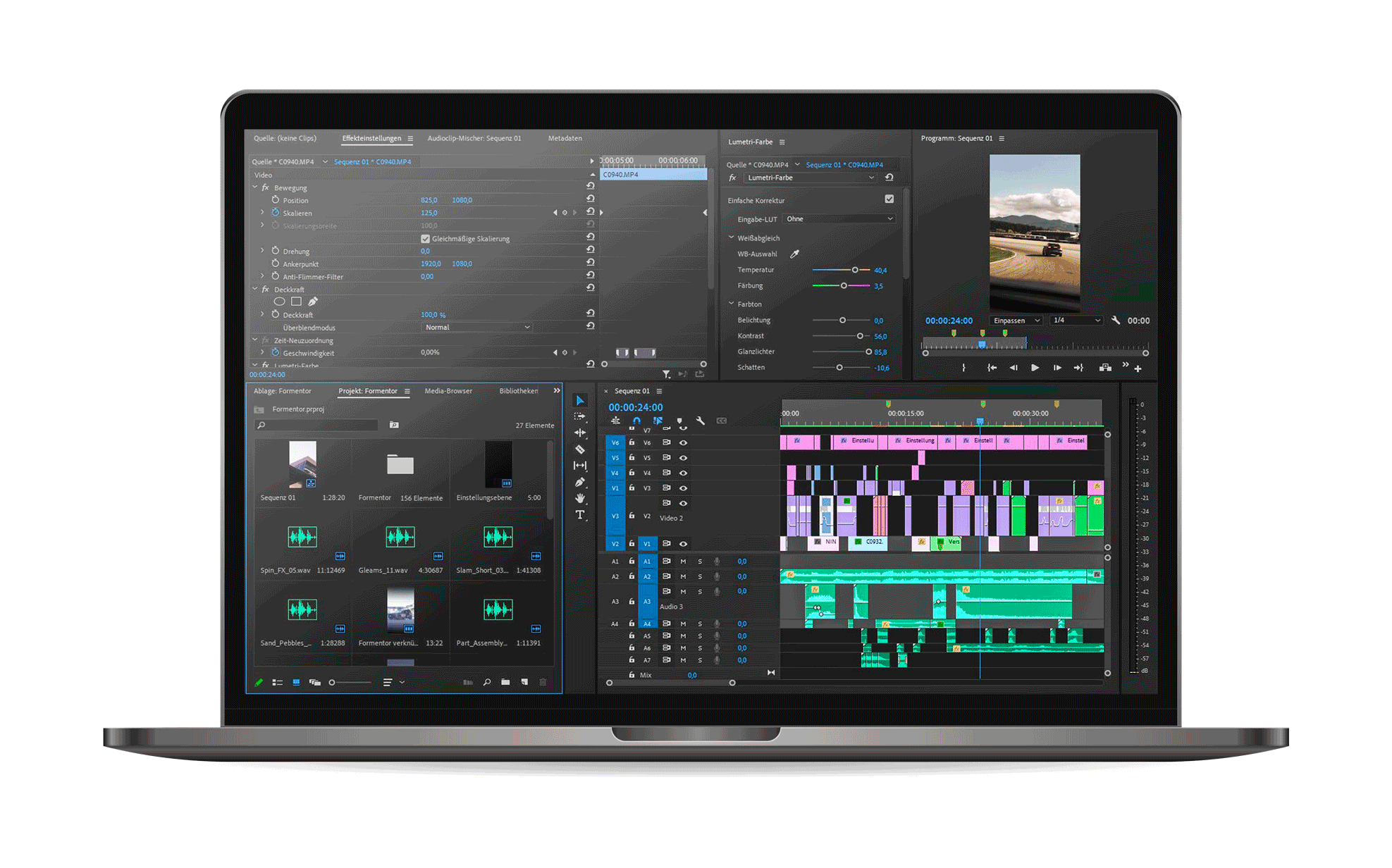 Schnittprogramm Premiere Pro Timeline Projekt